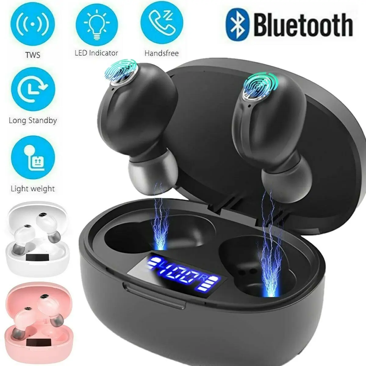 

for IPX7 Bluetooth 5.0 Headset TWS Wireless Earphones Mini Earbuds Stereo Headphones