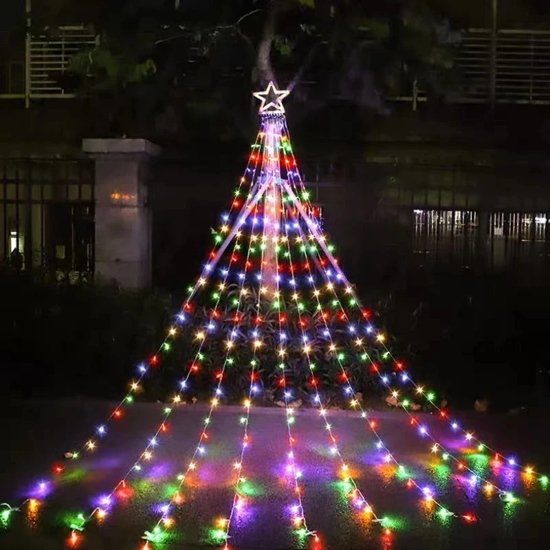 

EU/US Plug LED Yard Decorations Star Lights 344 LED Outdoor Waterproof Solar Powered Garden Star Lights for Christmas Holiday