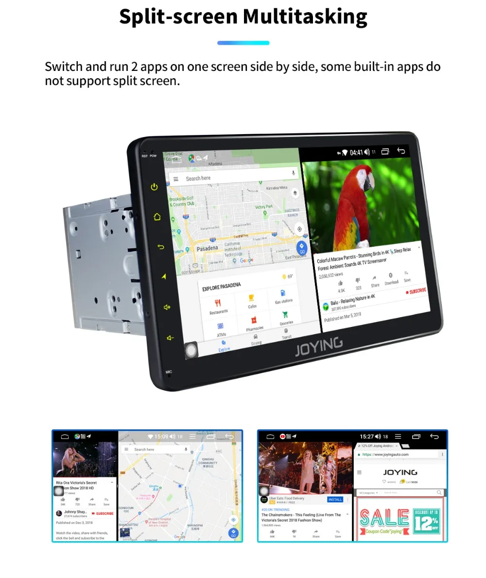 Радуясь Android 8,1 2 din Авторадио Стерео мультимедийный плеер gps Радио 10,1 ''ips HD экран головное устройство с DSP восьмиядерный 32 Гб rom