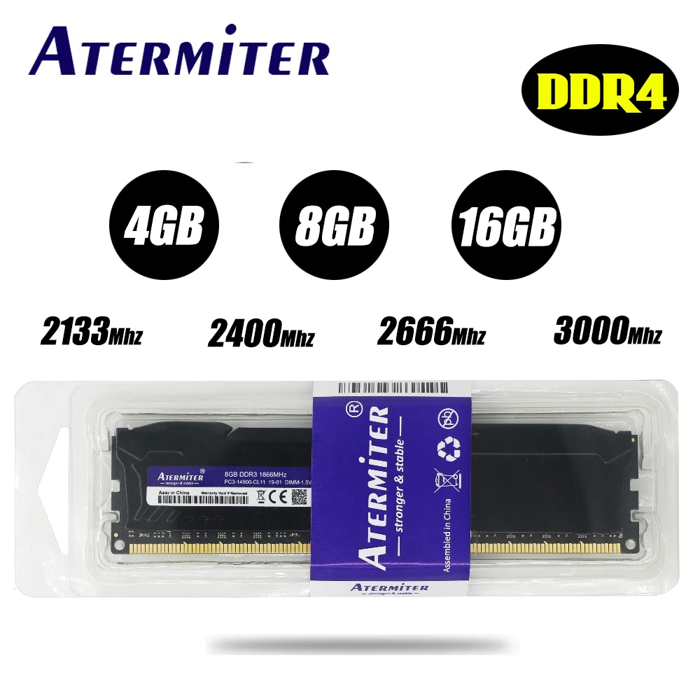 Оперативная память atermite ddr4 PC4 4 ГБ 8 16 2133 МГц 2400 2666 3000 В настольный dimm высокая