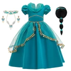 Платья принцессы Aladdin для девочек, костюмы жасмина, детское маскарадное платье для косплея, одежда для выступлений, роскошное вечернее платье для вечеринки
