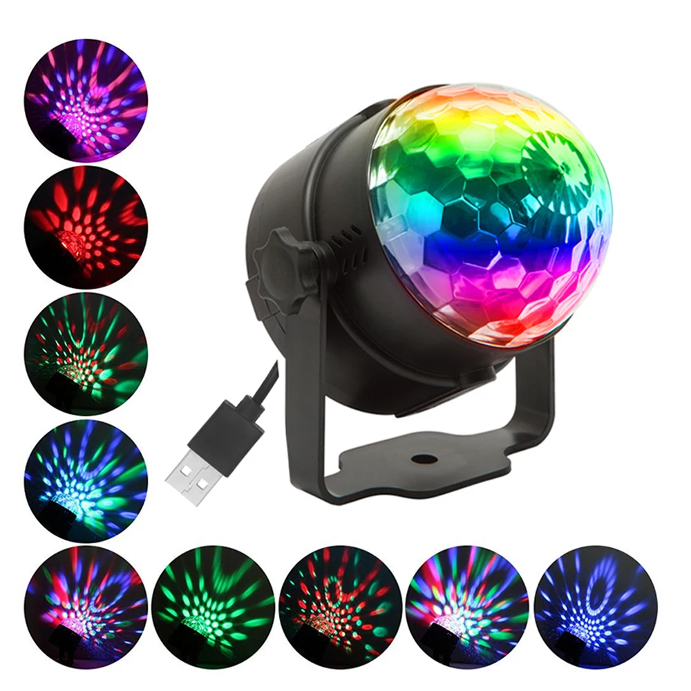 

Диско-шар USB DJ мигающие светодиоды для вечеринок сценическое освещение RGB хрустальные волшебные шары лазерный стробоскоп Рождественский пр...