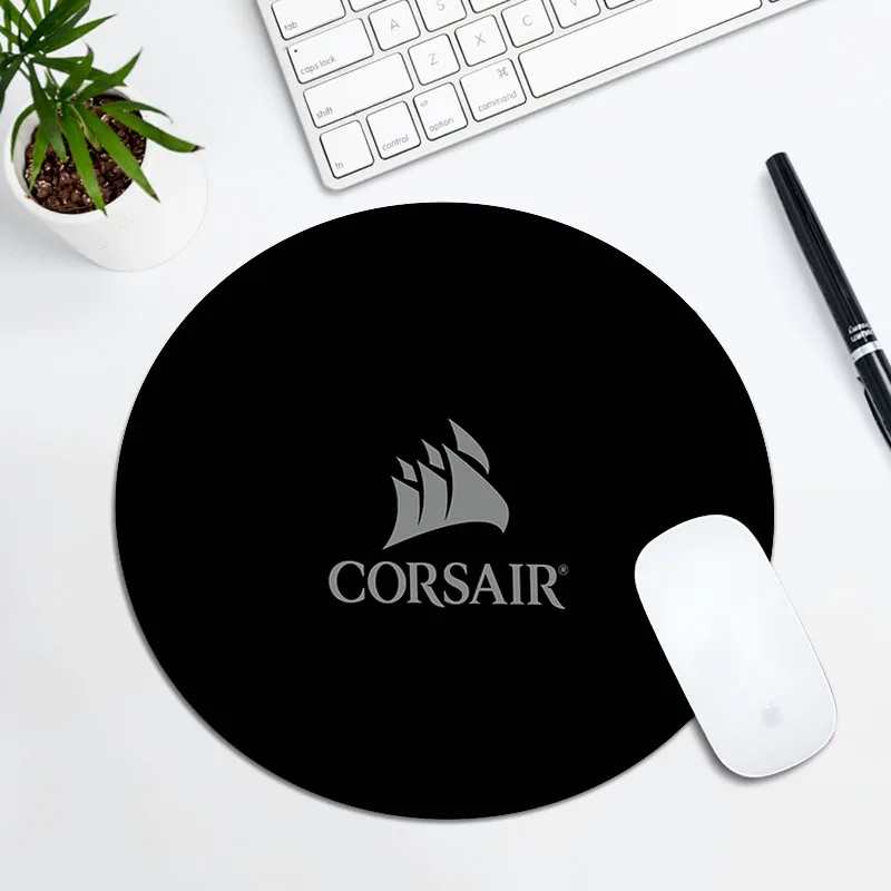 

Small Circular Mousepad With Peripheral Device Logo of CORSAIR Manga Mouse Pad Gamer Mausepad Gamer Pc Gaming Varmilo