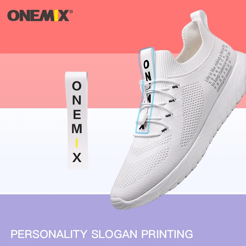 ONEMIX Summer Men Running Shoes Women Sneakers Slip-on Outdoor Breathable Mesh Lightweight Trainers Jogging Walking Tennis Shoes