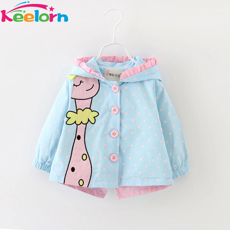 Keelorn Girls Casual Jackets Kids Spring 2021 Outwear Baby Cartoon Graffiti Windproof Warm Coat Infant Children Clothing 6-24M | Детская
