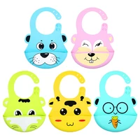 cute cartoon animal silicon waterproof adjustable baby bibs solid food self feeding for toddler child infant kids children gift