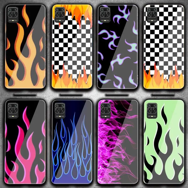 

Fashion Flame Fire Soft Cover Phone Case For Redmi 4X 5 5plus 6 6A Note 4 5 6 6pro 7 Xiaomi 6 8se MIX2S Note 3 Tempered Glass