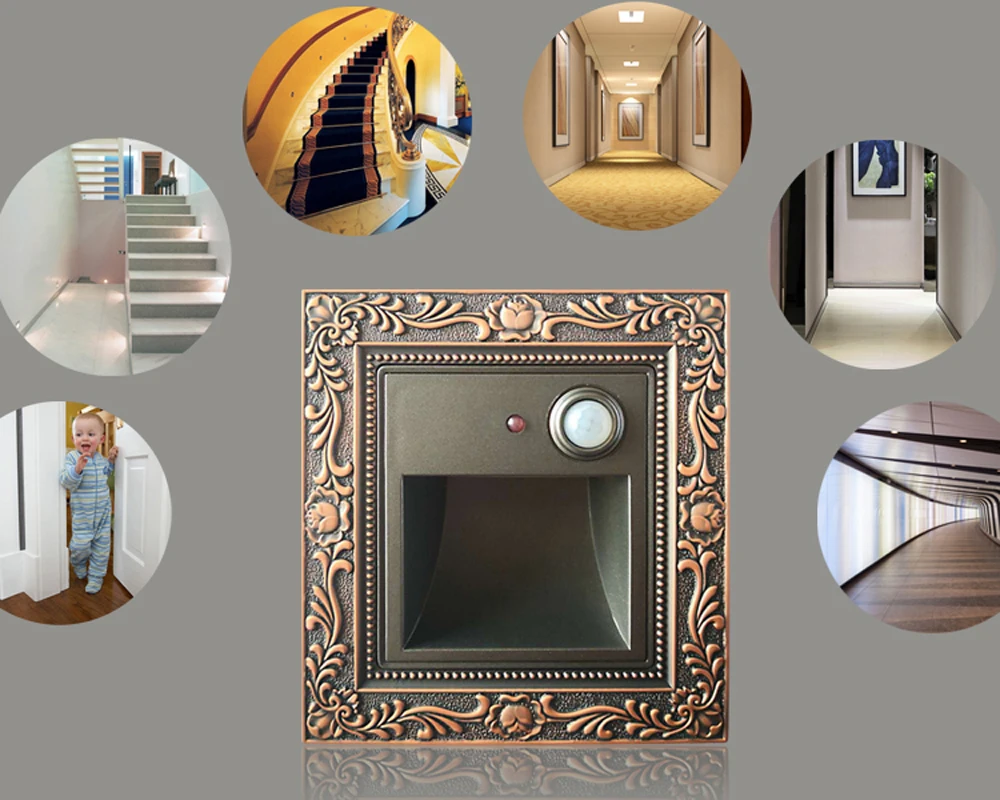 Лестничный светильник настенный светодиодный 3W ступенчатая лампа Настенная +