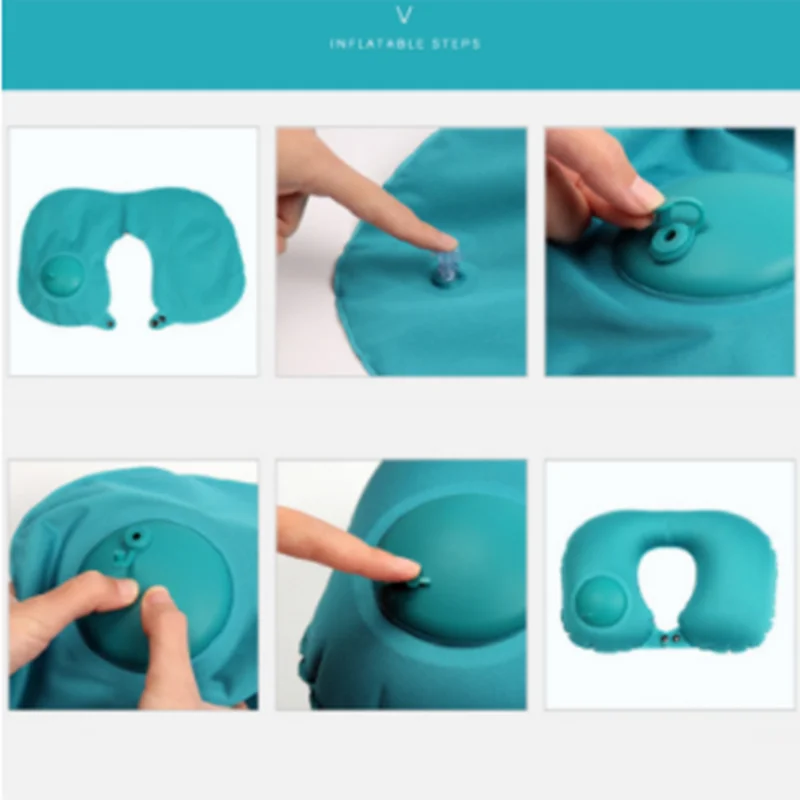Портативная надувная u образная подушка для путешествий складная офиса самолета