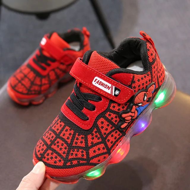 Led Light Baby Boy Girl Shoes Kids with Air Cushion Damping Children Luminous Sneakers Size 21-30 | Детская одежда и обувь