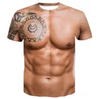 Футболка в стиле Харадзюку С 3D рисунком, интересная Мужская футболка с обнаженной кожей груди, необычная Мужская футболка