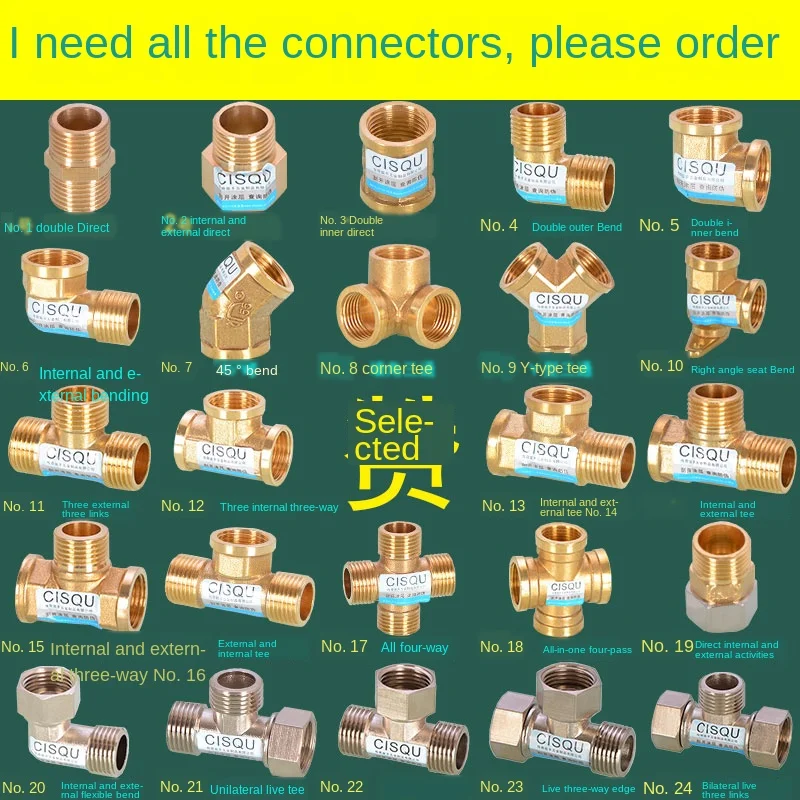 1/2 в медный тройник локоть внутренний и внешний соединения провода двойной