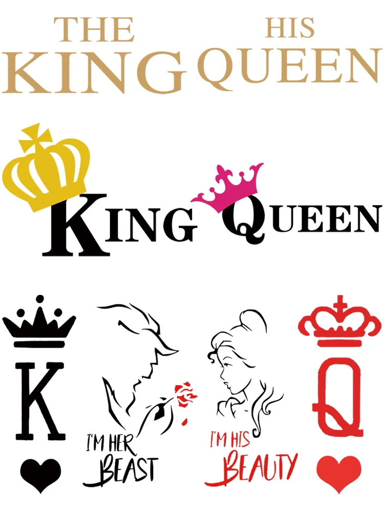 

Европа пары король и королева нашивки для одежды полосы для джинсов Сделай Сам Гладильные аппликации