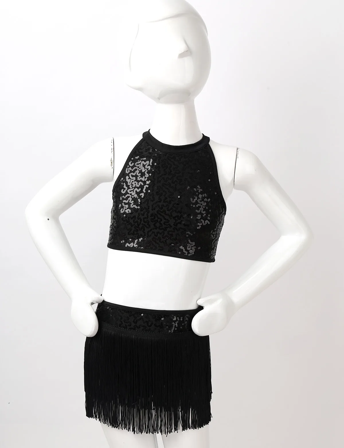 Детский комплект из 2 предметов для девочек танцевальные гимнастические костюмы