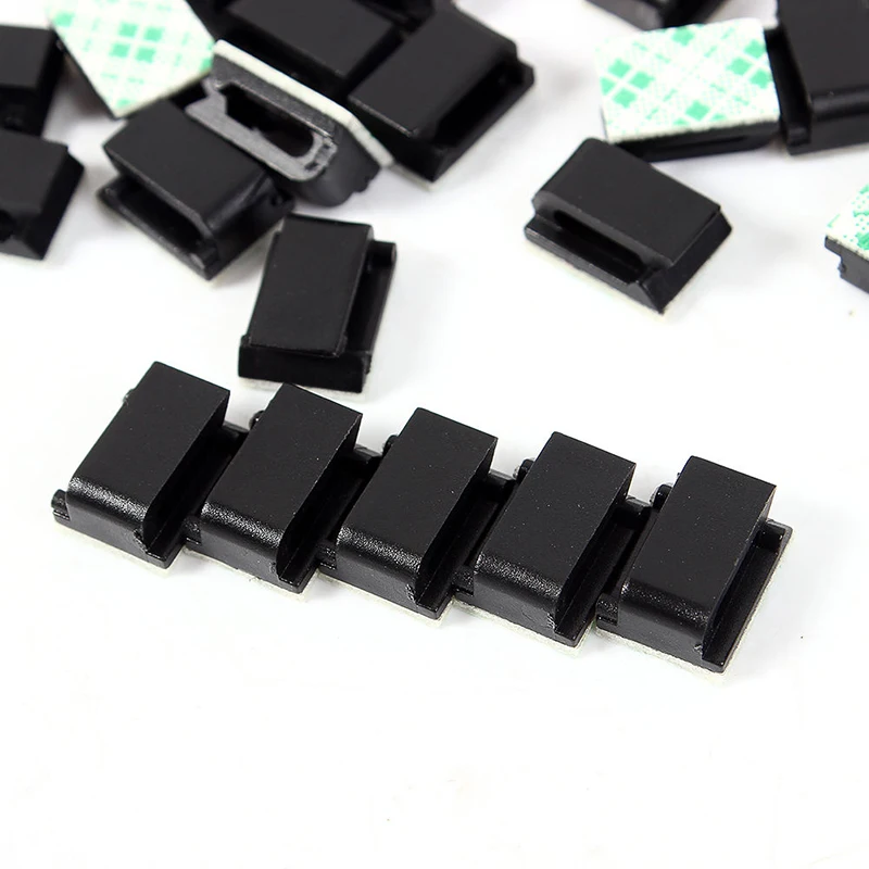 

10PCS Car Vehicle Data Cord Cable Tie Mount Wires Fixing Clips Self-adhesive 1.2cmX0.5cm