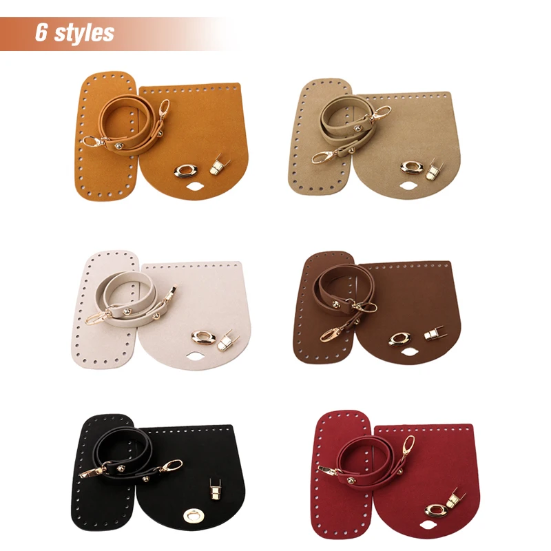 3pcs/Set Faux Leather Shoulder Bag Bottom Strap Handbag Shoulder Strap Woven Bag Set For Diy Handmade Bag Backpack Accessories