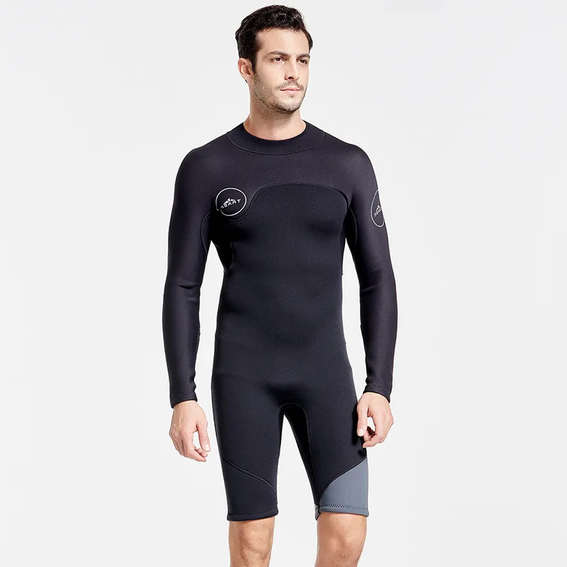 

Sbart 3mm Neoprene Wetsuit Men Keep Warm Swimming Scuba Diving Bathing Suit Long Sleeve Triathlon Wetsuit for Surf Snorkeling