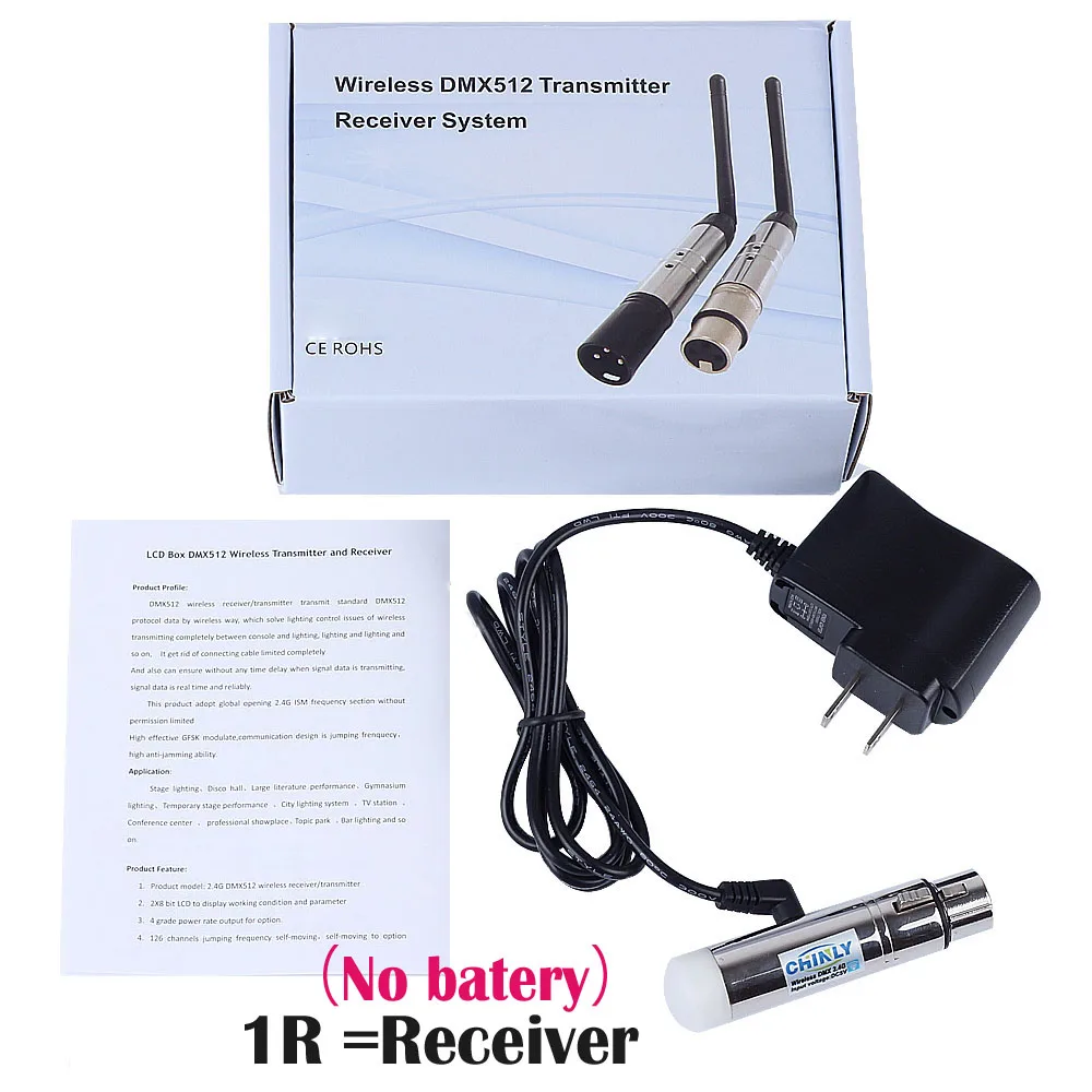DMX512 беспроводной 2,4G передатчик встроенный аккумулятор приемник DMX лазерные огни контроллер сценическое освещение эффект DMX Emissor US Spot