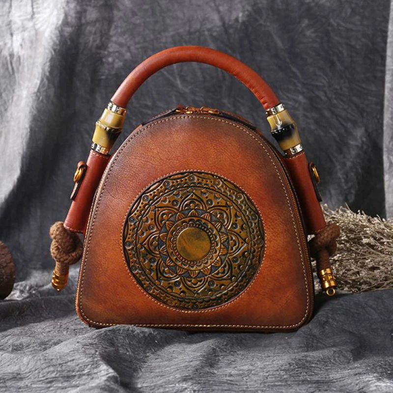 

NEW Original 100% Genuine Leather Bag Retro Cowhide Women Handbags Luxury High Quality Vintage Manual Crossbody Hobos Bags