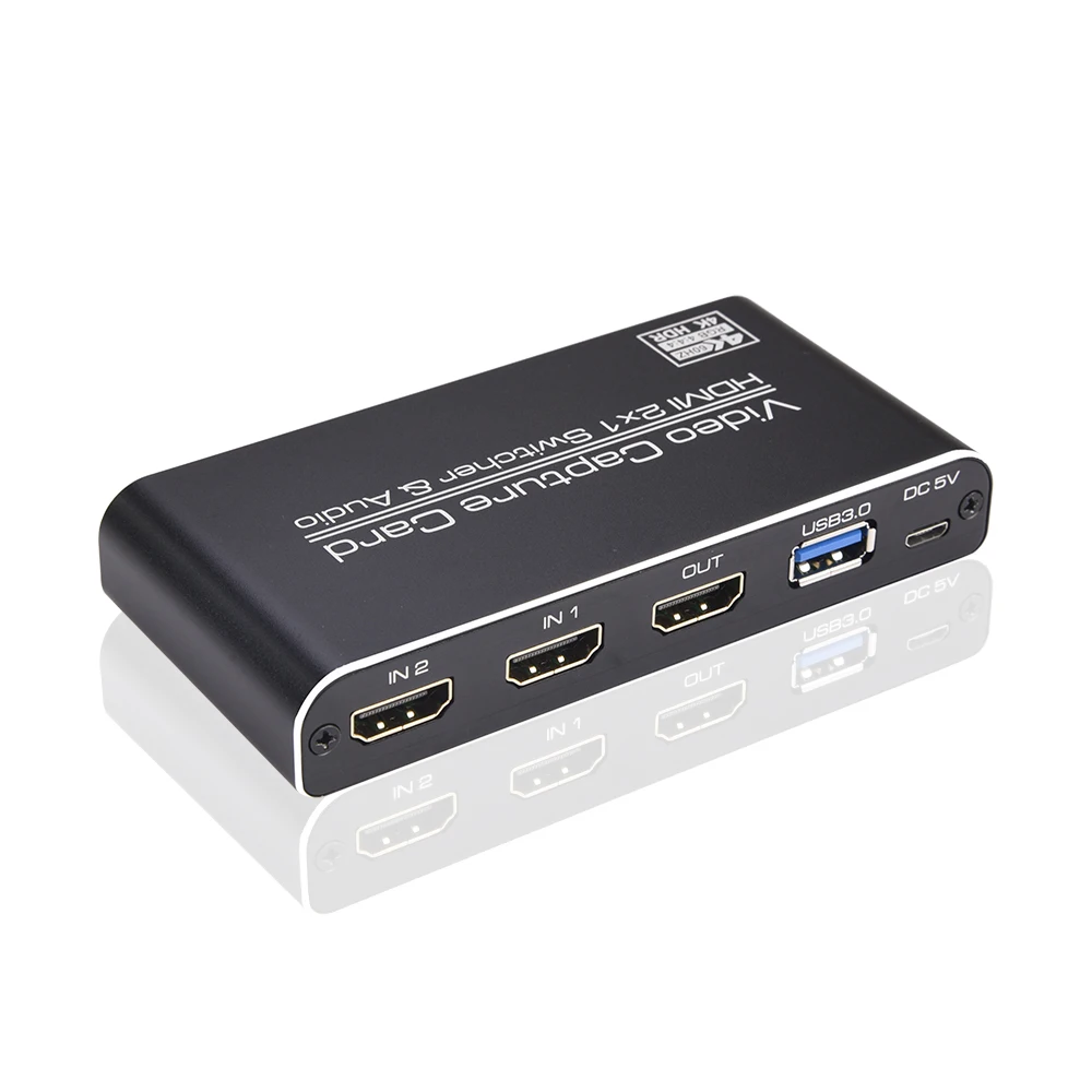 

HD-compatible to USB3.0 Video Capture Card 4K 1080P 2-in-1 Switcher&Audio Compatible with PS4/XBOX/Recording/Live Streaming