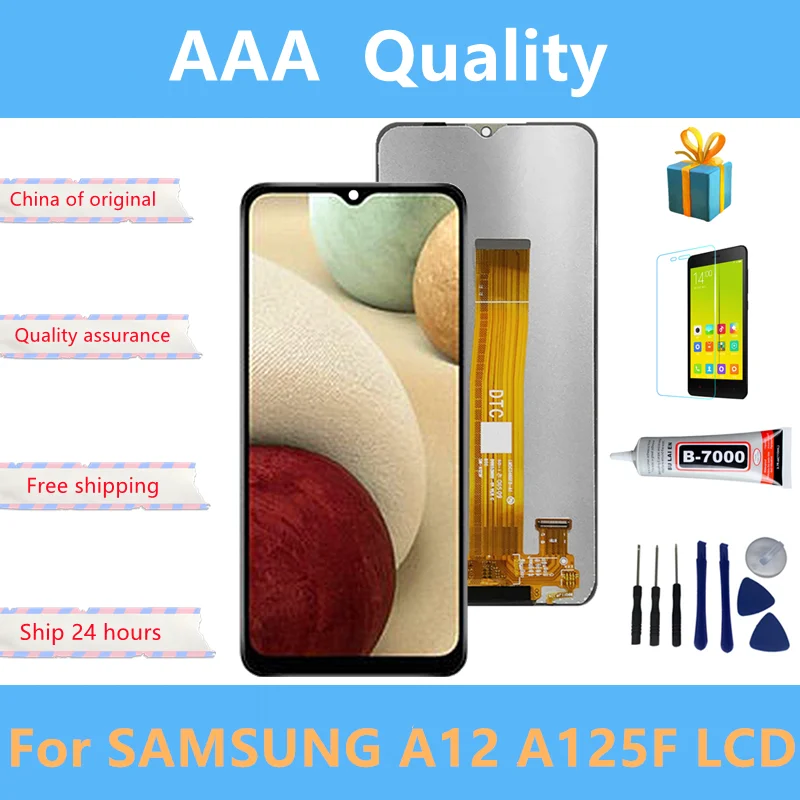 Pantalla Original para Samsung Galaxy A12, A125F, A125F/DS, montaje de digitalizador de pantalla t&aacute;ctil LCD, repuesto para Samsung A125-0