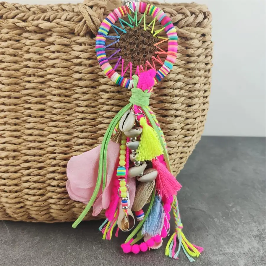 Чехол с кисточками и помпоном брелок для автомобиля Очаровательная хлопковая