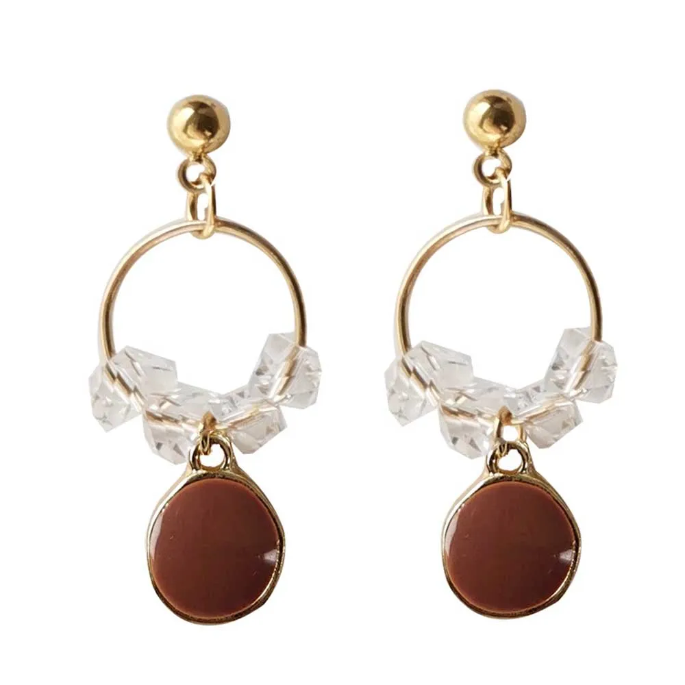 

2021Han Edition Earrings Classic Design Fashionable Individual Character Color Geometry Fine Jewelry Stud Earrings Women Present