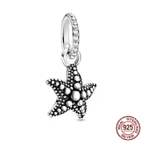 authentic 925 sterling silver summer ocean series sparkling starfish charm fit pandora brand bracelet ladies exquisite gift