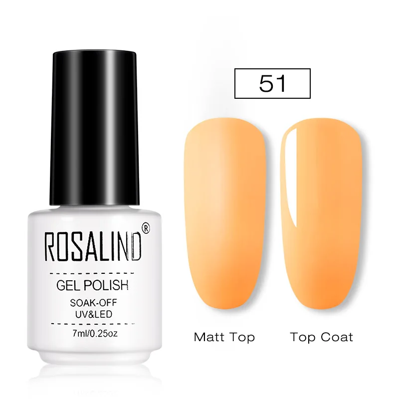 RC51 ROSALIND матовый Гель-лак для ногтей, УФ светодиодный, лампа для маникюра, для ногтей, полуперманентный, 7 мл, Гель-лак, Базовое покрытие - Цвет: RC51