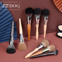 zzdog 1pcs large size powder contour blush foundation cosmetics tools wooden handle high quality soft natural hair makeup brush