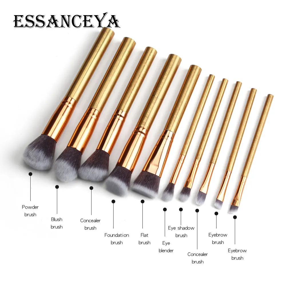 10 pcs ESSANCEYA, 7/10 шт., набор мраморных кистей для макияжа, основа, пудра, румяна, тени для век, кисть для смешивания, кисти для макияжа, инструменты, косметический набор - Handle Color: 10 pcs