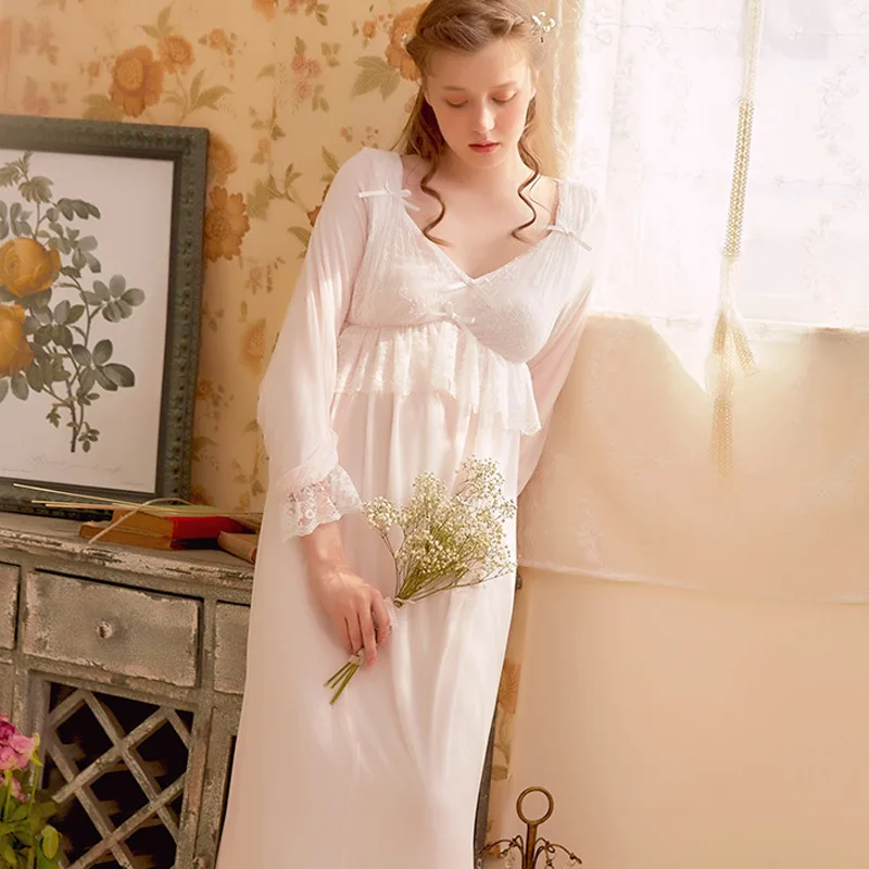 Новинка 2019 ночная рубашка в дворцовом стиле для женщин большие размеры длинная