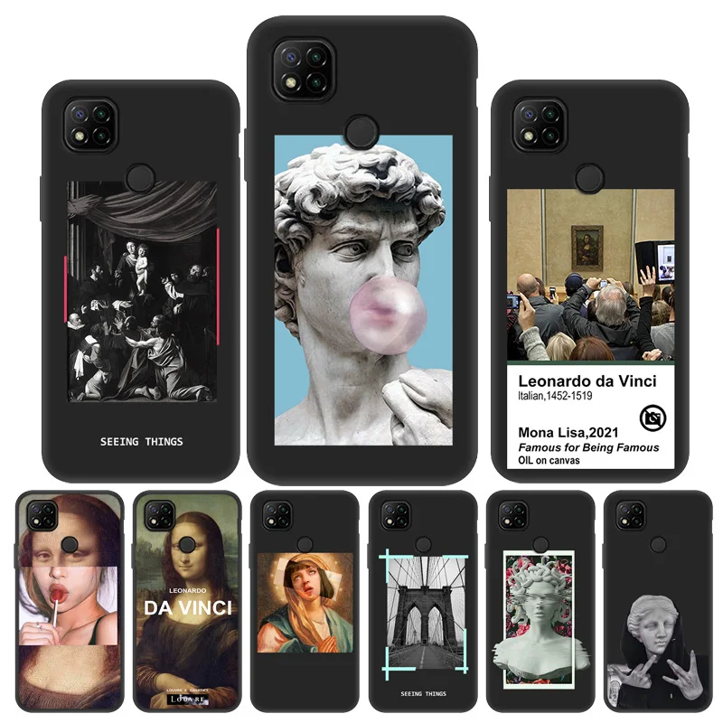 

Redmi 9 Case Mona Lisa Art David Phone Case For Xiaomi Redmi 9 Case Funda Redmi9 10 9C NFC 9A 8A 8 7 7A 6 Pro 5 Plus Soft Covers