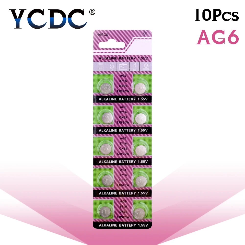 10 шт. YCDC 11 большая акция батарея для кнопок часов ag6 371 d371 605 sr920sw sr69 щелочная