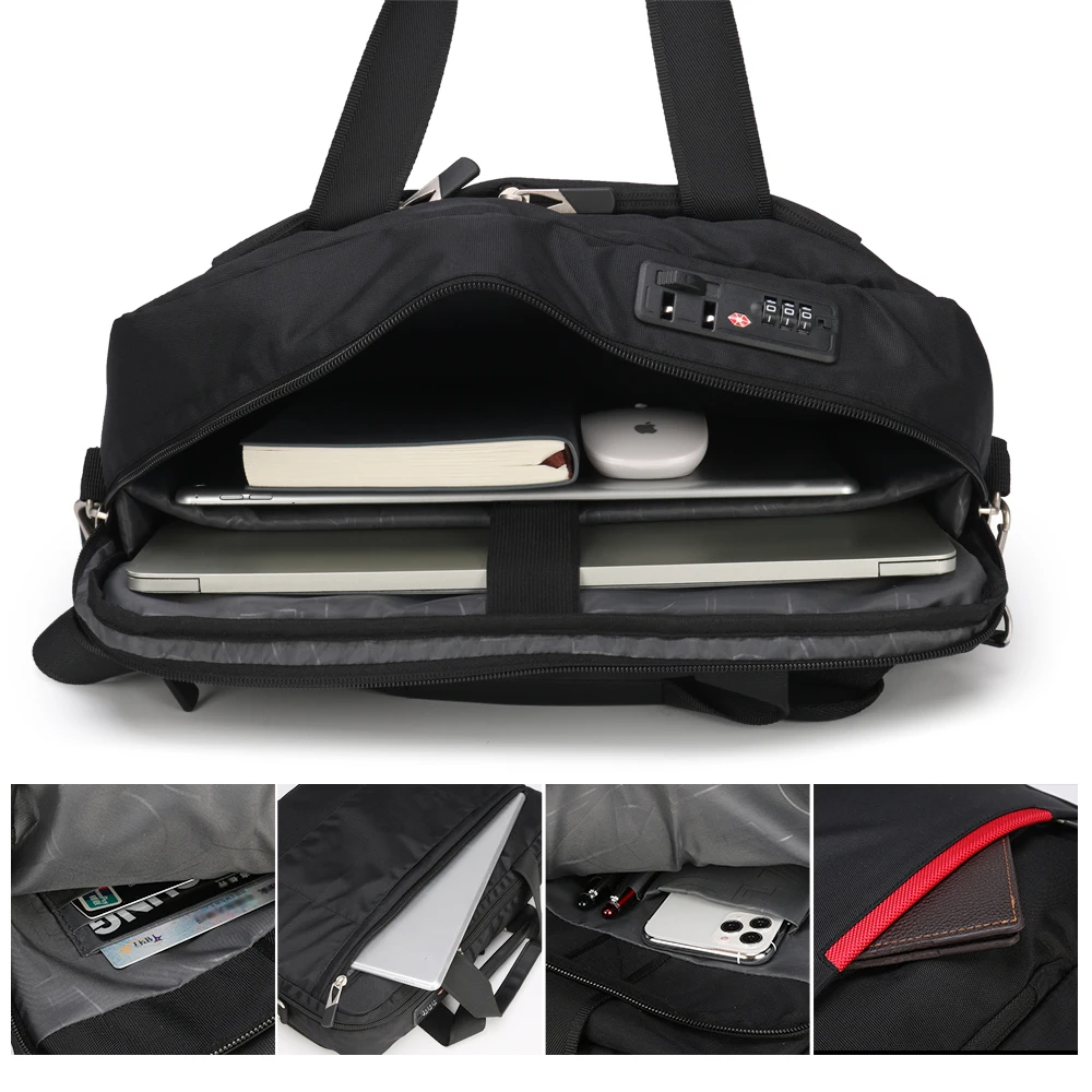 Мужской портфель с замком деловая сумка-мессенджер от известного бренда Офисная