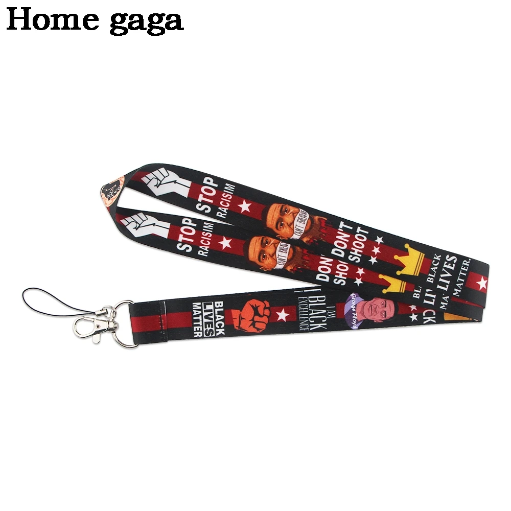 

D3225 Homegaga Black Neck Strap Lanyard for Key ID Card Phone Badge Holder Straps Phone Rope Keychain Necklaces Keycord Webbing