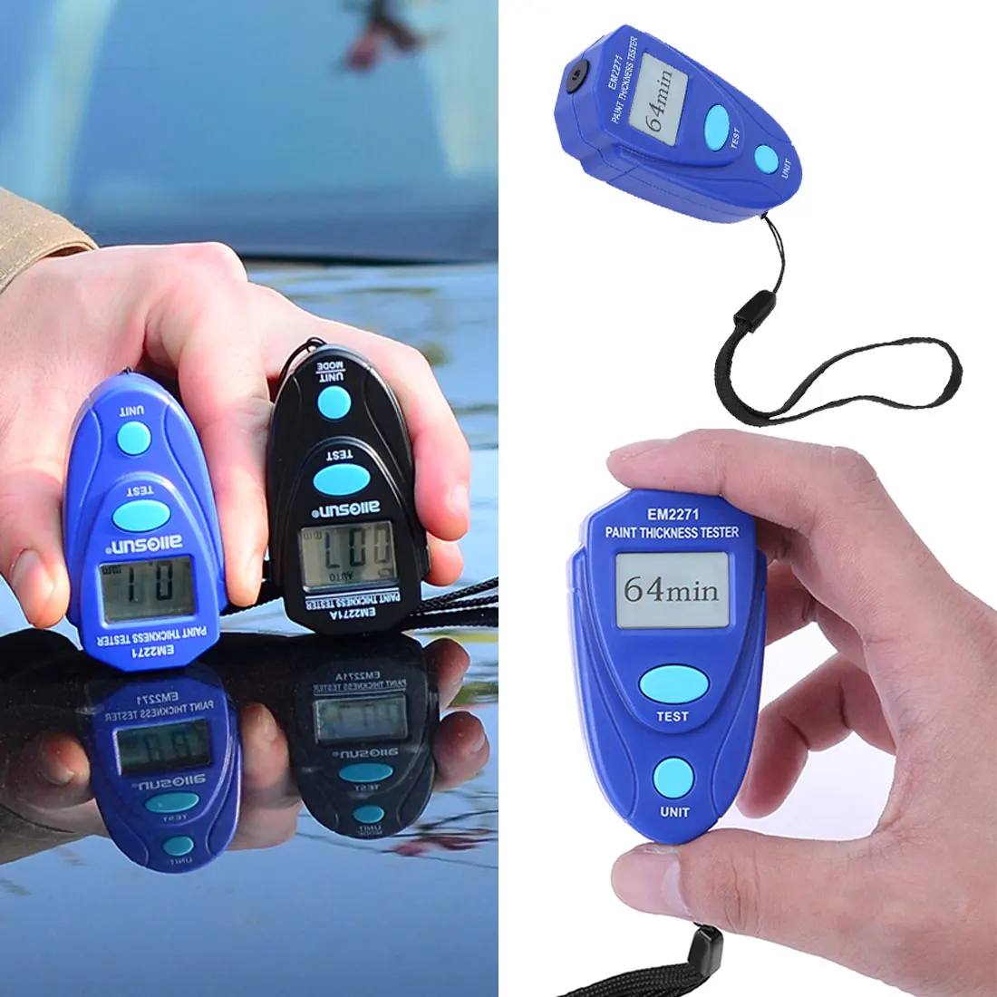 

Thickness Tester Meter Thickness Mini Digital Automobile Paint Gauge Car Coating EM2271 EM2271A
