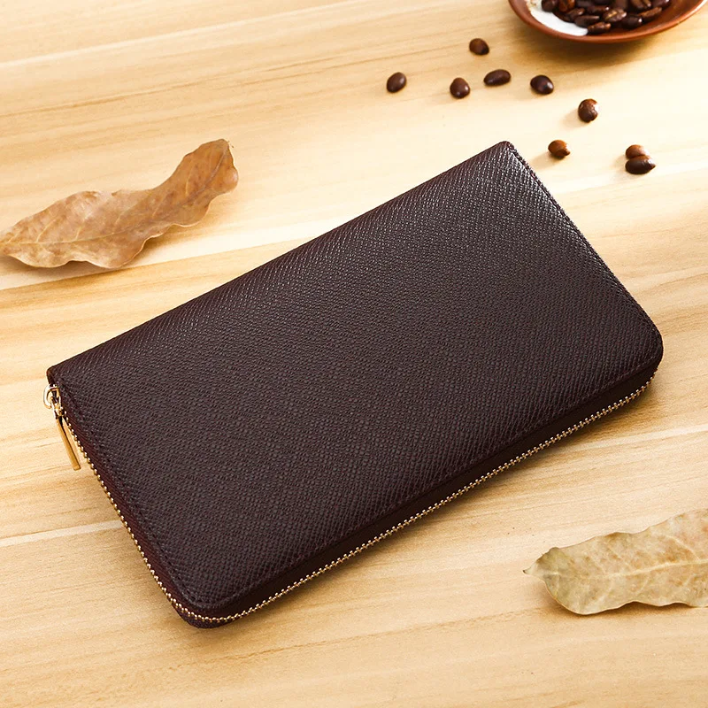 brown Из искусственной кожи мужские кошельки Портмоне Длинный кошелек из искусственной кожи для мужчин большой вместительный держатель для карт кошелек - Цвет: brown