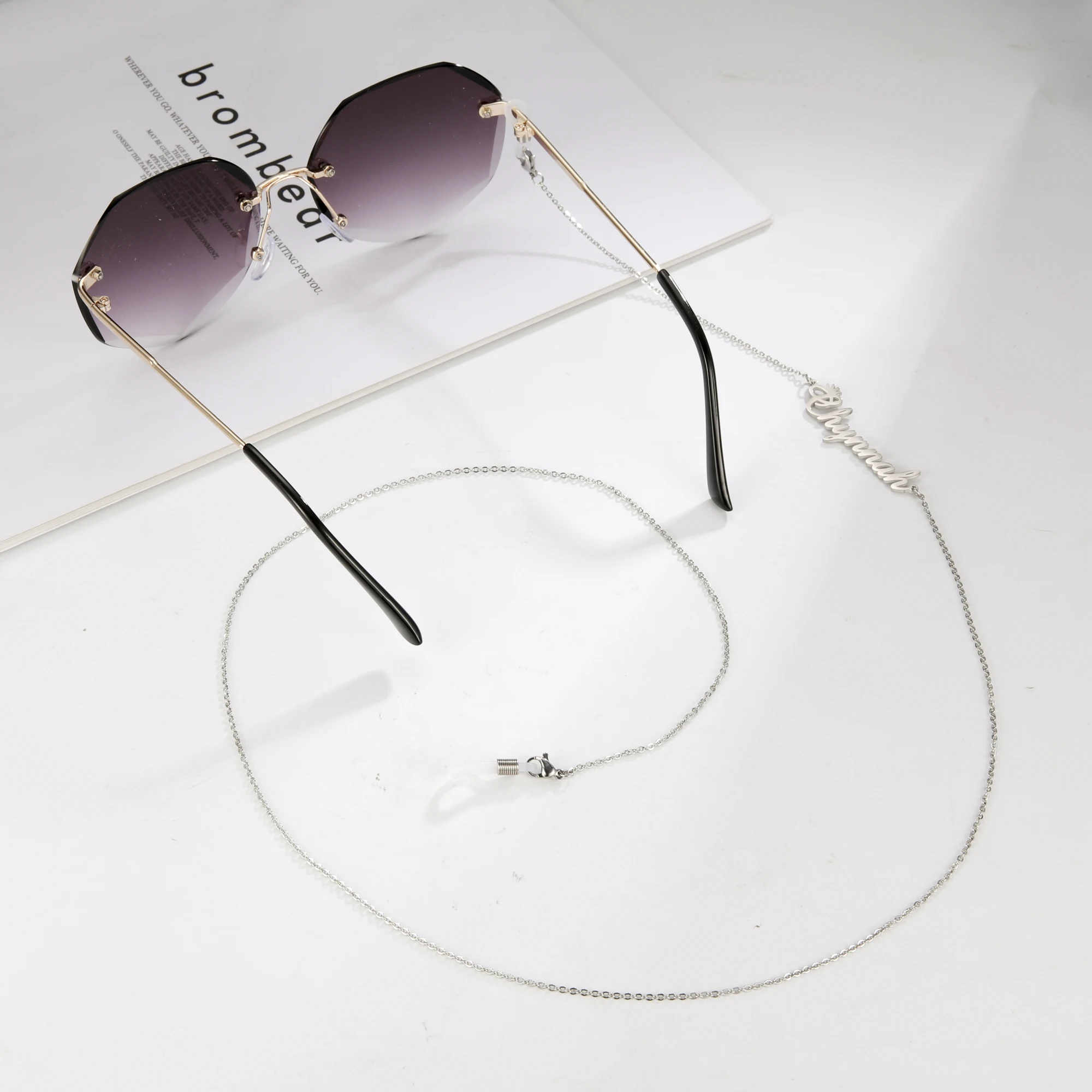 

lucktune Customzied Name Sunglasses Lanyard Glasses chain For Women Stainless Steel Personalized Custom Name Eyeglass Chain