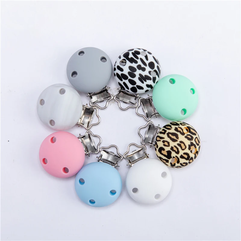 

5Pc Pacifier Clip Three-Hole Round Silicone Pacifier Clip Hardware Duckbill Clip Baby Pacifier Accessories