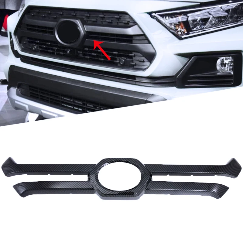 ABS углеродное волокно стиль передний Центр решетка декоративная крышка отделка