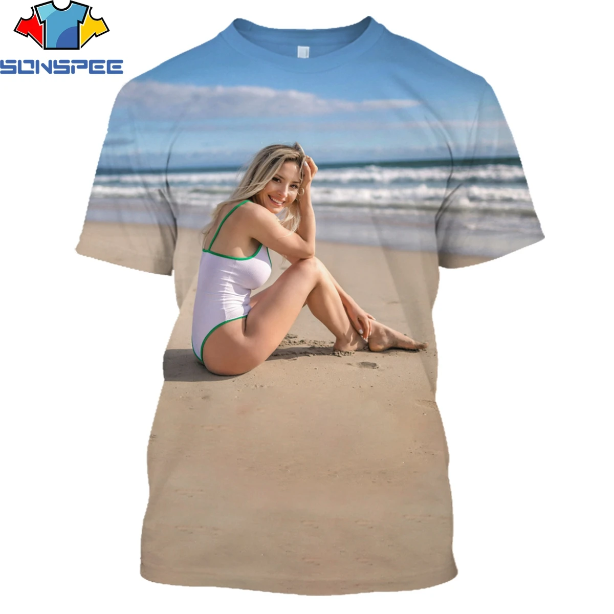 SONSPEE Летняя Пляжная модель футболки с принтом страстный Мужской Повседневный Топ