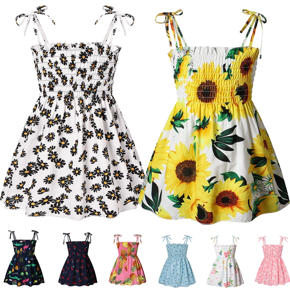 Летнее платье для девочек без рукавов с открытой спиной детские платья маленьких