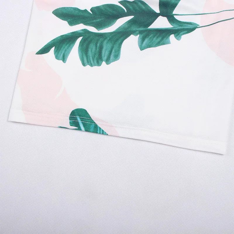 

Wide leg chiffon pants summer sexy wrap chest digital print jumpsuit women