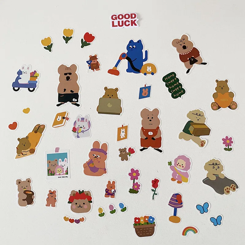 

Korean Ins Cartoon Koala Bear Cute Stickers Stationery Creative Paster Mobile Phone Laptop Ipods Children Decorative Sticker