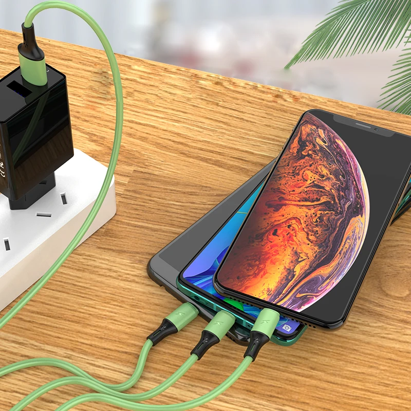 Линия передачи данных 3 в 1 кабель для Android Iphone Type-c мобильный телефон