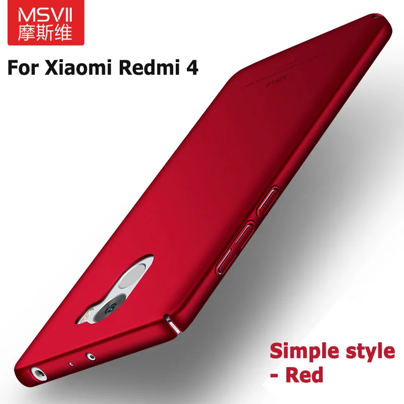 Simple red Redmi 4 Pro Чехол Msvii Тонкие Матовые чехлы для Xiaomi Redmi 4 Pro Чехол Xaomi Жесткий PC чехол для Xiaomi Redmi4 4Pro чехол для телефона s - Цвет: Simple red