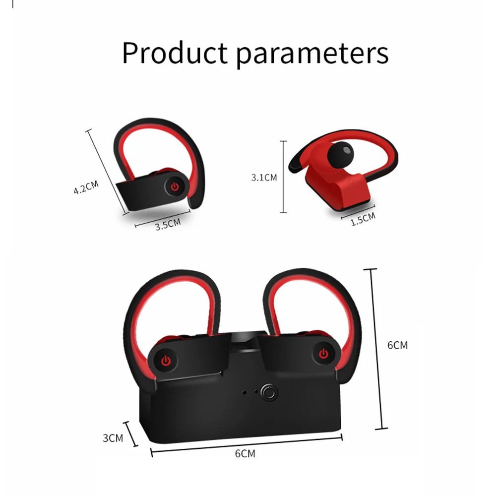 Беспроводные наушники TWS 3 Bluetooth-гарнитура спортивные с ушным крючком