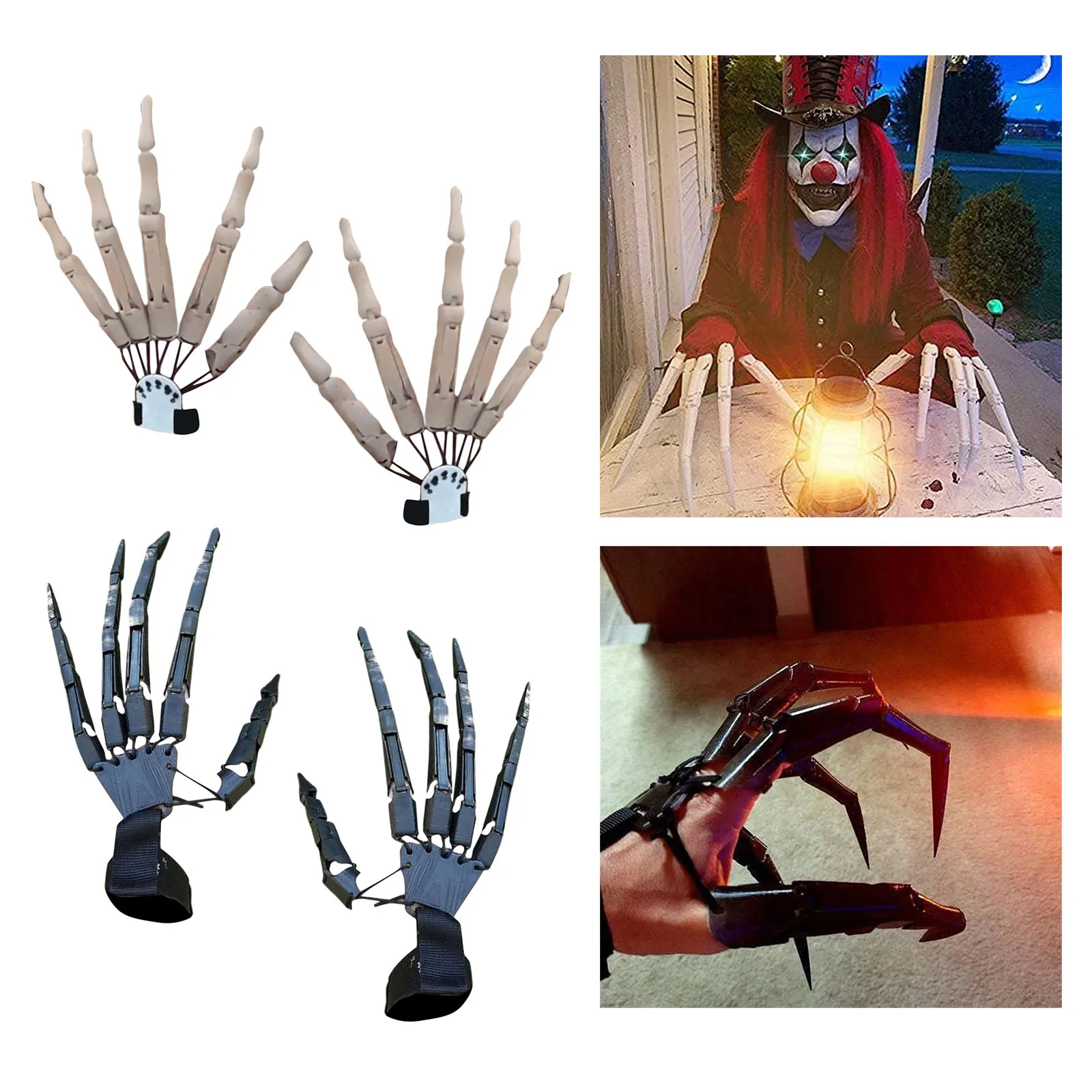 

Flexible Halloween Articulated Fingers Finger Gloves Bend/Stretch Freely Finger Extensions Cosplay Festival Decor