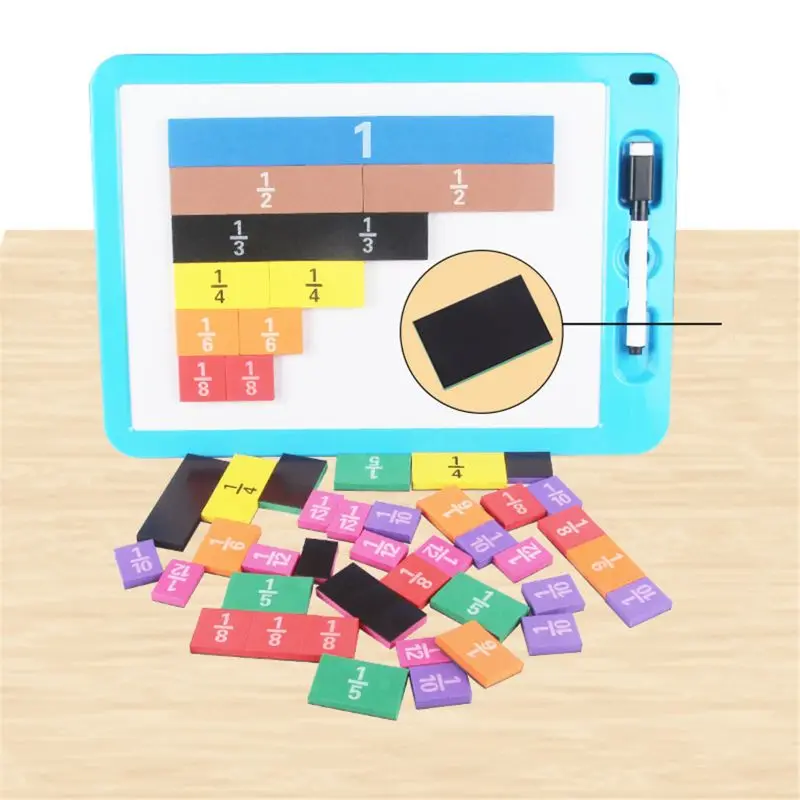 

Magnetic Rainbow Fraction Tiles Math Toy Montessori Learning Educational Toys 23GD
